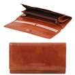 Elégant portefeuille en cuir pour femme avec poches soufflets - Marron (TL140787)