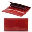 Elégant portefeuille en cuir pour femme avec poches soufflets - Rouge (TL140787)