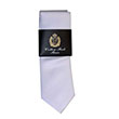 Cravate polyester + pochette assortie grises - Homme