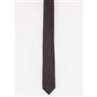 Cravate fine en soie noire surpiquée rouge - Homme
