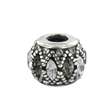 Perle cristal de Swarovski blanc gris et argent 925/1000 rhodié  