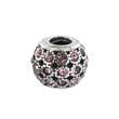 Perle cristal de Swarovski rose et argent 925/1000 rhodié  