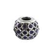 Perle cristal de Swarovski violet et argent 925/1000 rhodié  