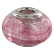 Charms argent 925/1000e, verre Murano uni rose