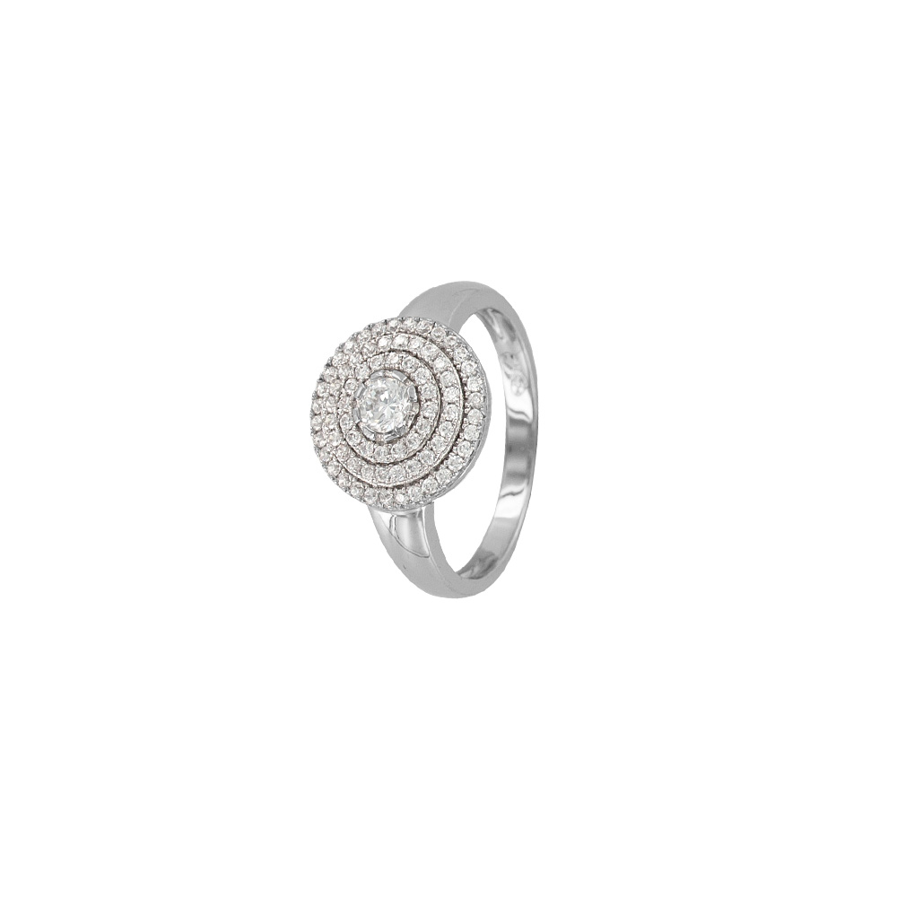 Bague argent rhodié 925/1000 et Oxydes de Zirconium