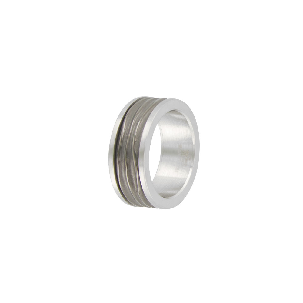 Bague acier 'Gun' pour homme