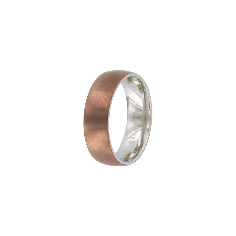 Bague acier 'chocolat' pour homme