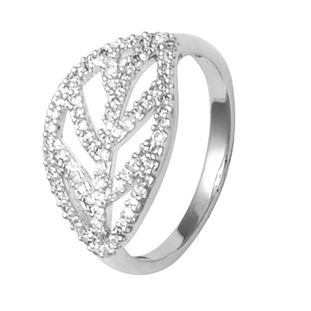 Bague argent 925/1000e rhodié et oxyde de Zirconium