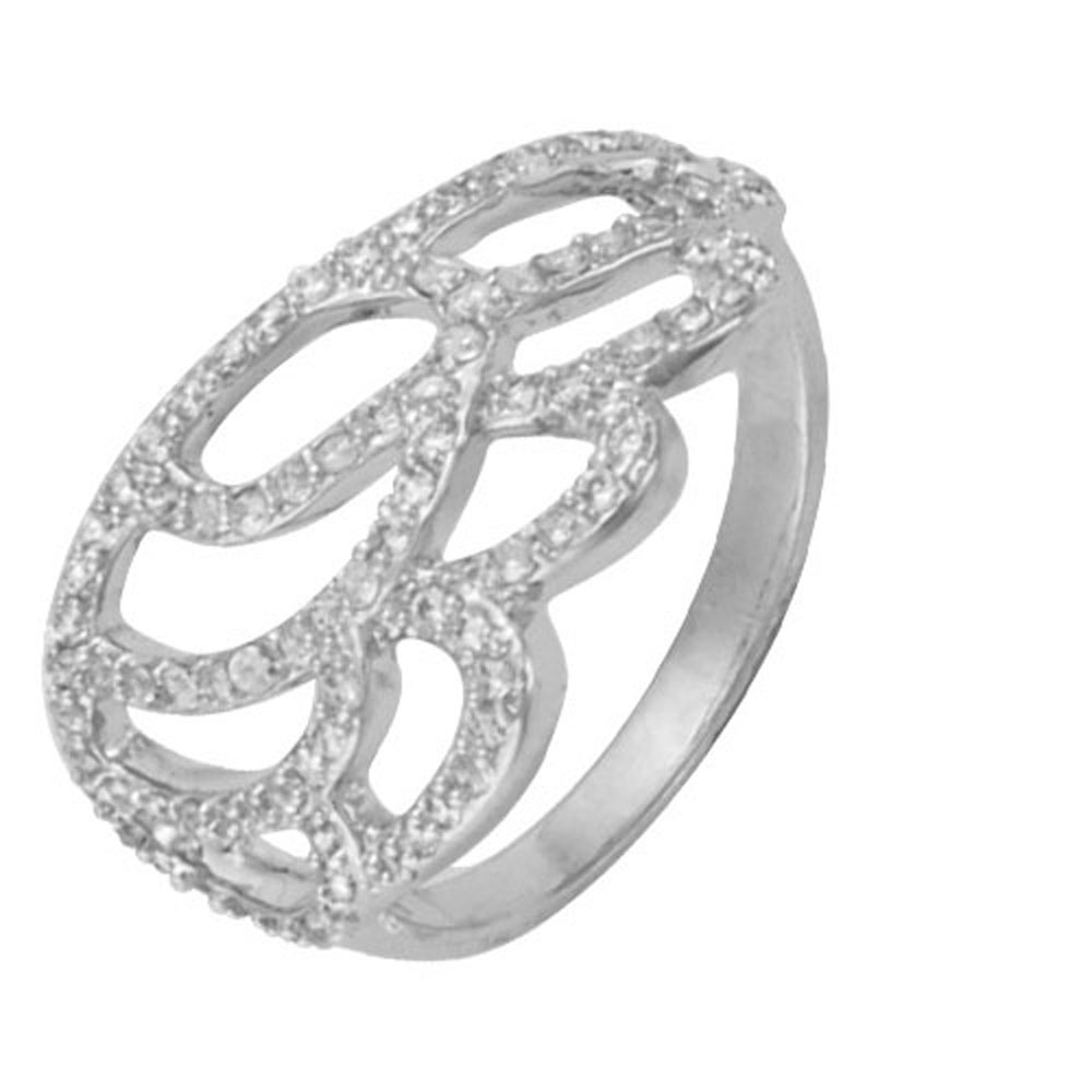 Bague argent 925/1000e rhodié et oxyde de Zirconium