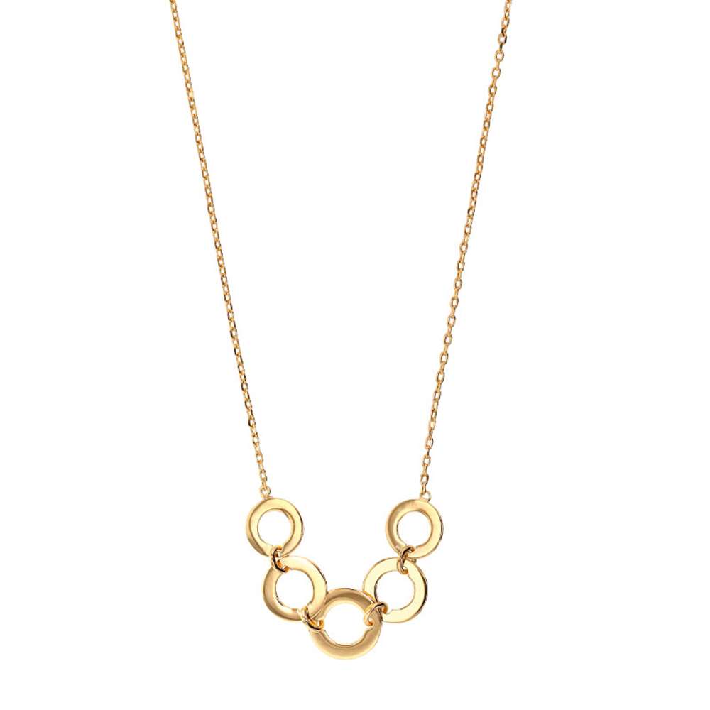 Collier 5 cercles en plaqué or (327003)