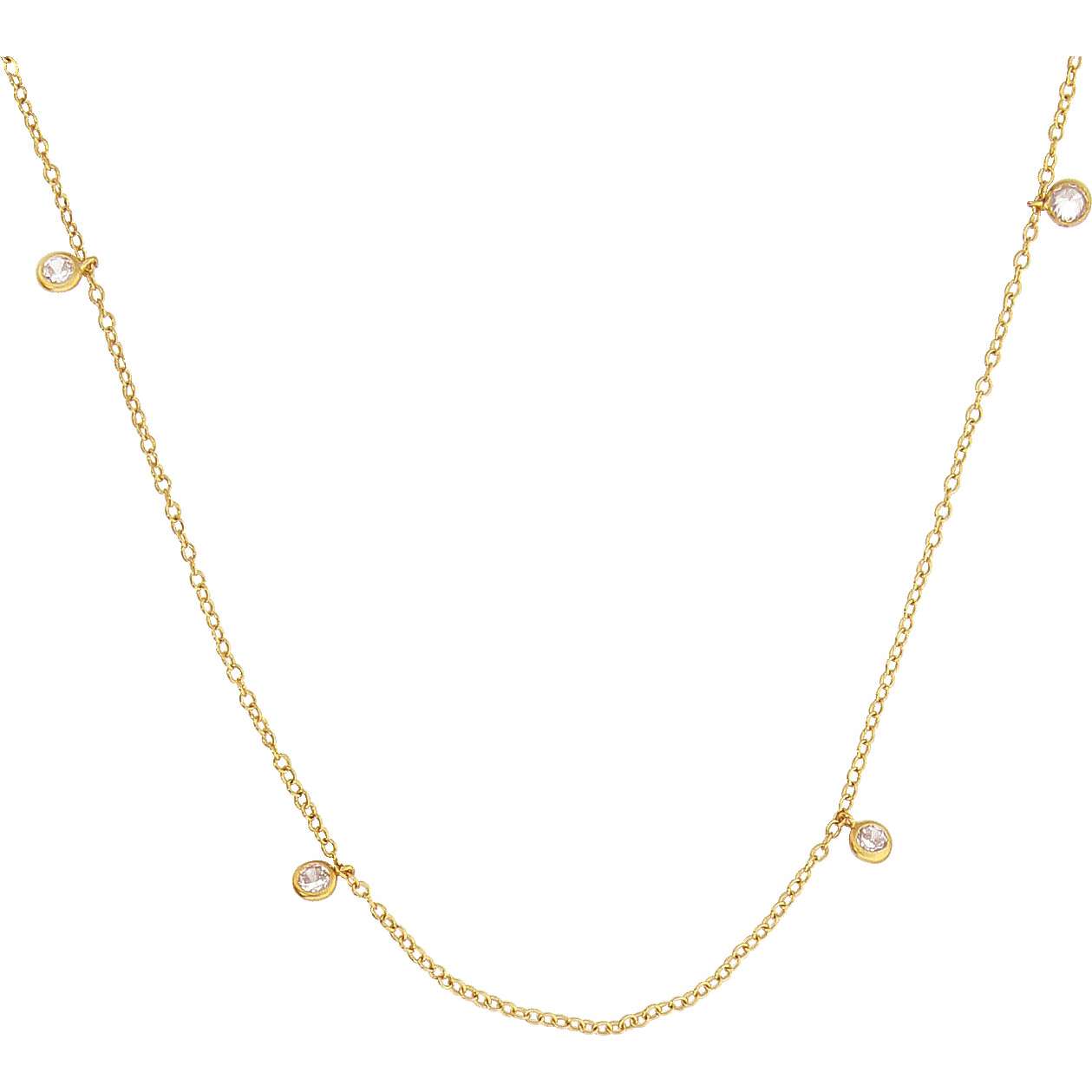 Collier plaqué or serti clos (42 cm) - (301857-45)