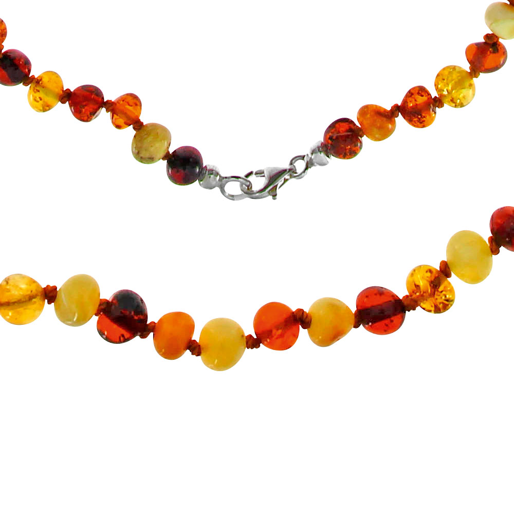 Collier argent 925/1000e ambre
