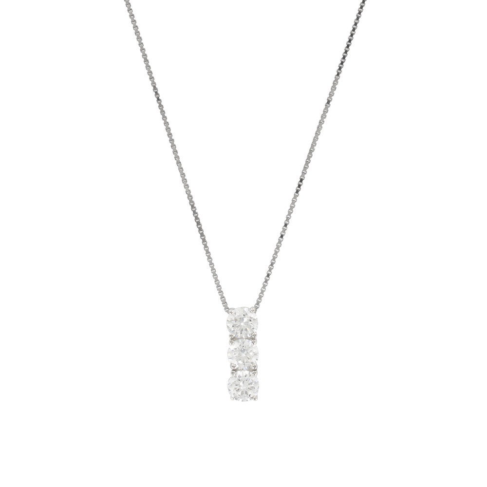 Collier argent rhodié 925/1000e et Oxyde de Zirconium