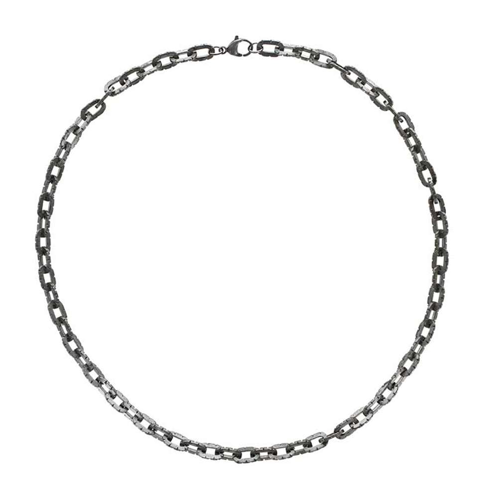 Collier à maille crantée en acier mat (317668)