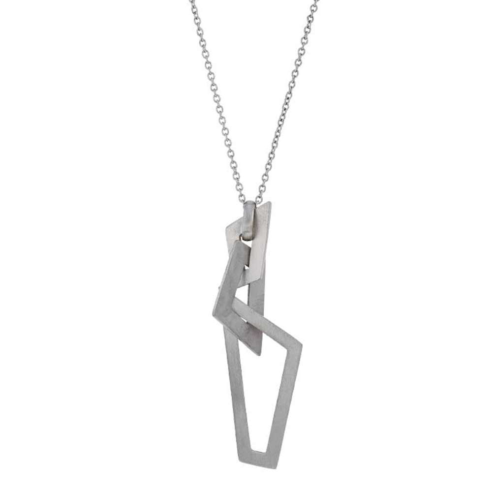 Collier Acier formes géométriques asymétriques (317085)