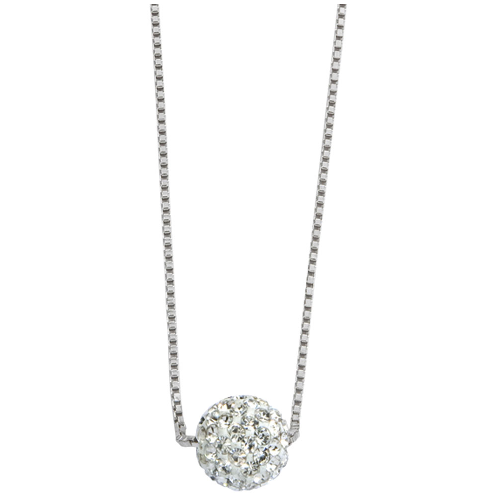 Collier argent 925/1000e et cristal de Swarovski blanc