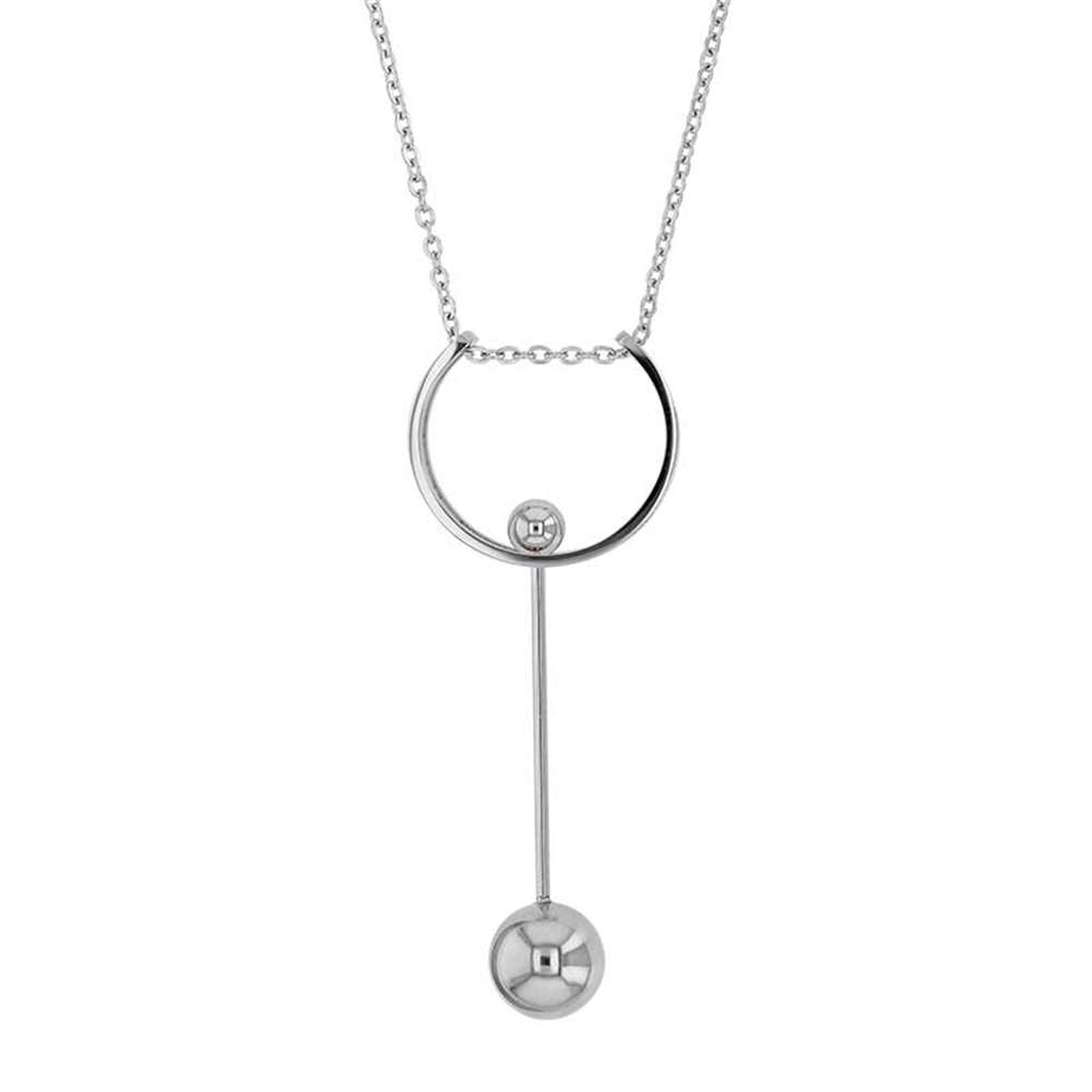 Collier en Acier avec 2 boules pouvant se déplacer sur demi-cercle (317079)