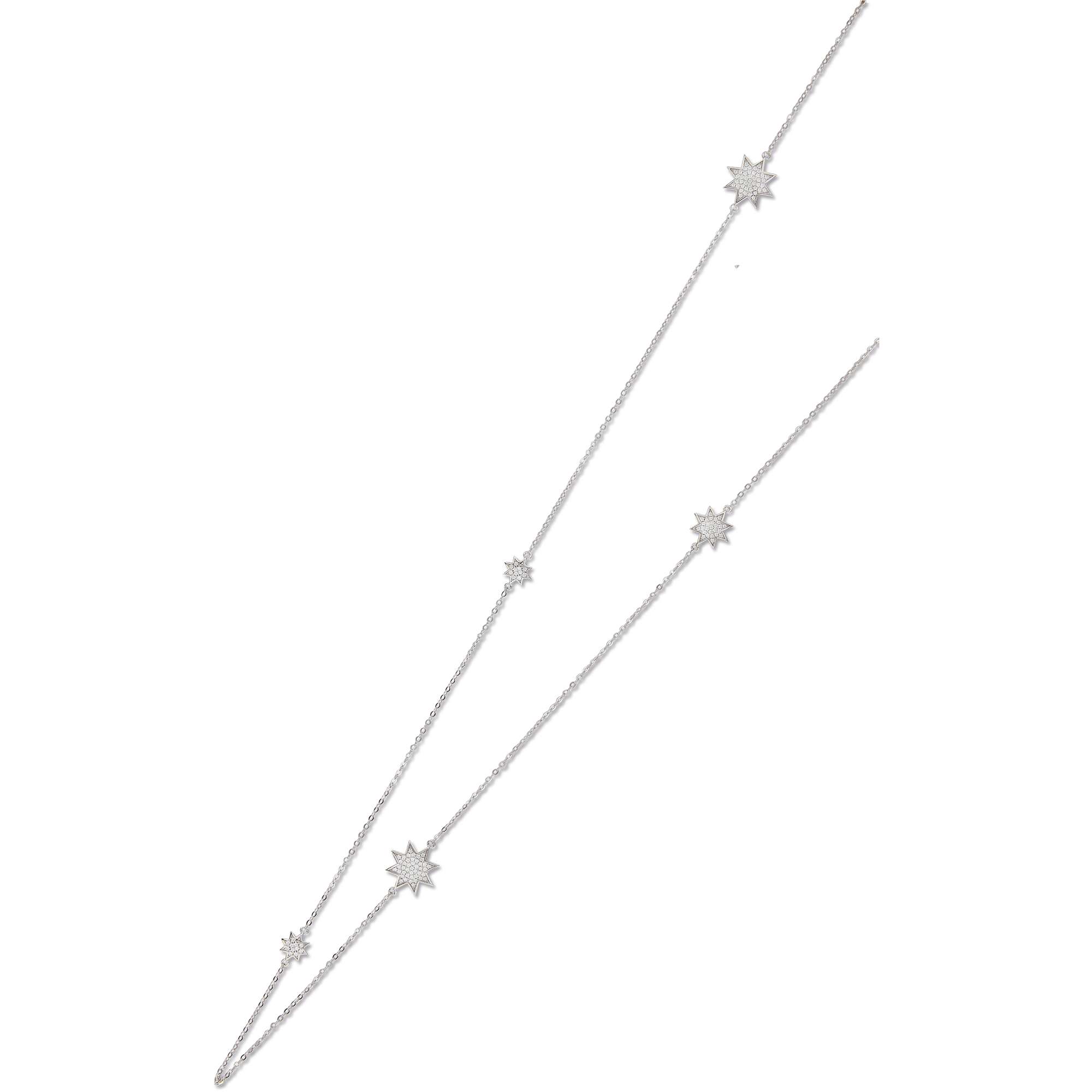 Sautoir argent 925/1000e OZ étoiles (80 cm - 5,75 g) - (301495-80)