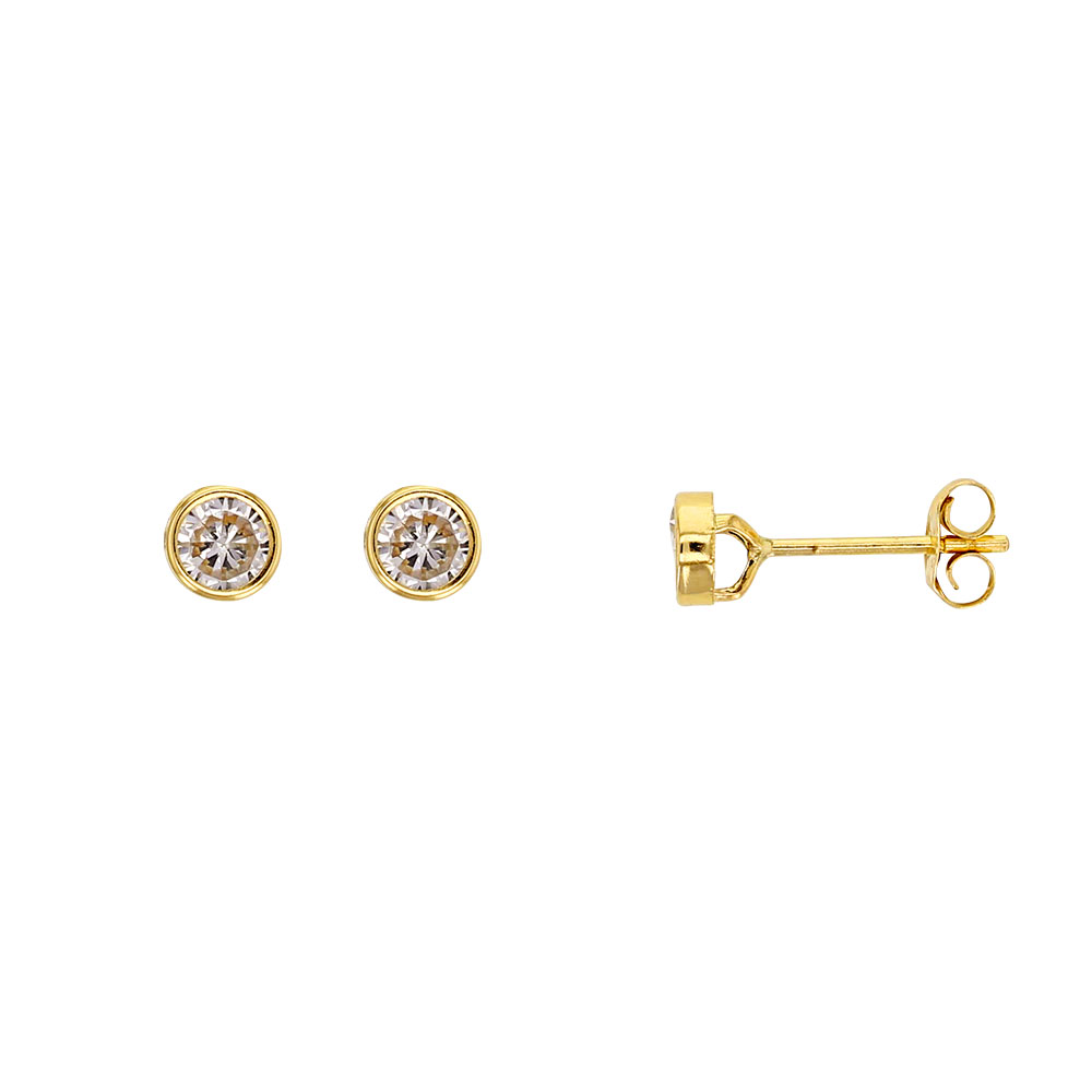 Boucles d'oreilles en Or 375/1000e et oxyde de zirconium sertis clos (393406)