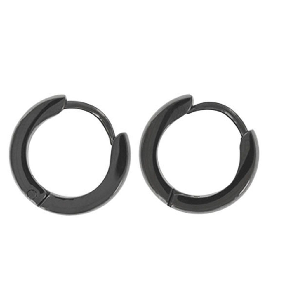 Boucles d'oreilles acier - noir