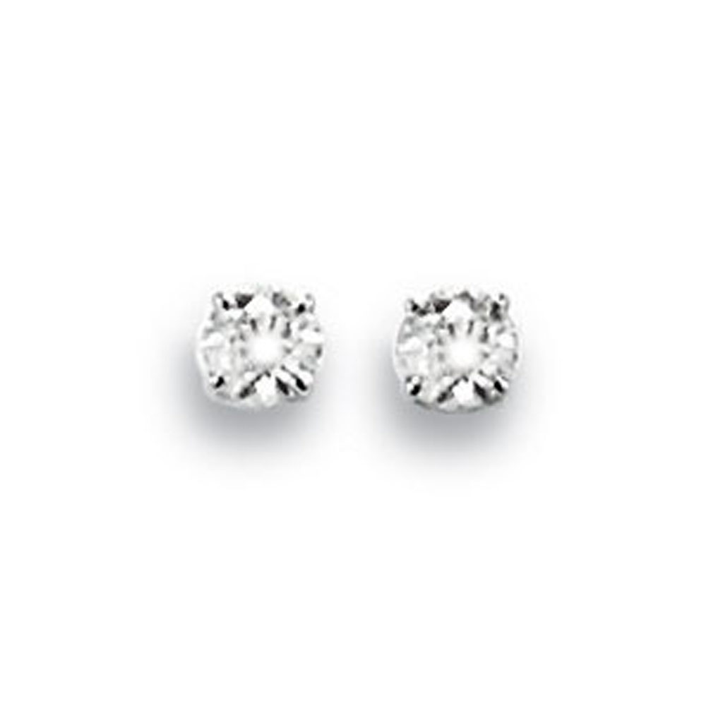 Boucles d'oreilles or gris 750/1000e et diamant (0,50 carat)