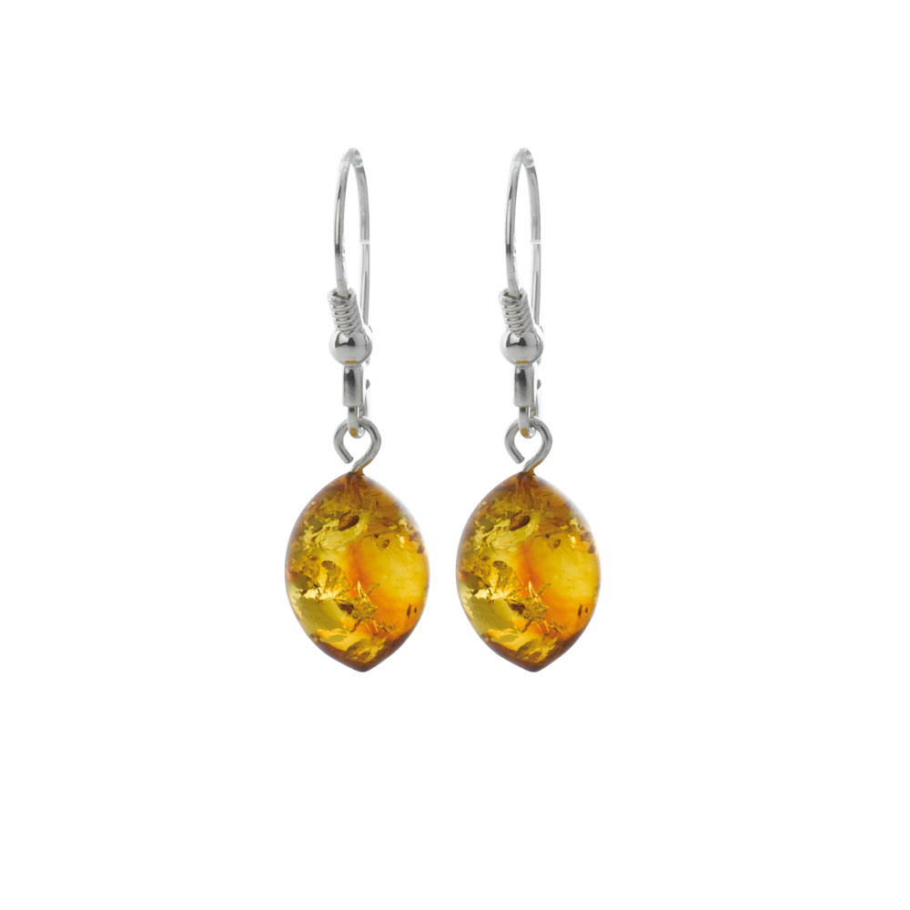 Boucles d'oreilles argent 925/1000e ambre