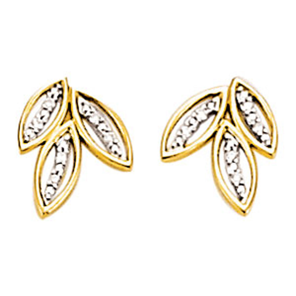 Boucles d'oreilles or jaune et diamant (0,06 carat)