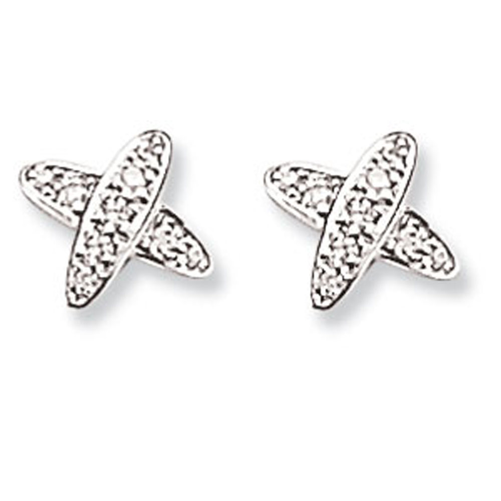 Boucles d'oreilles or gris et diamant (0,249 carat)