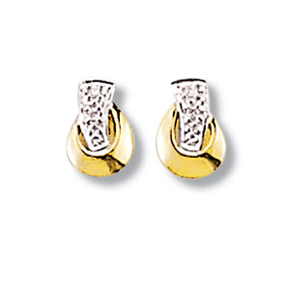 Boucles d'oreilles or jaune et diamant (0,02 carat)