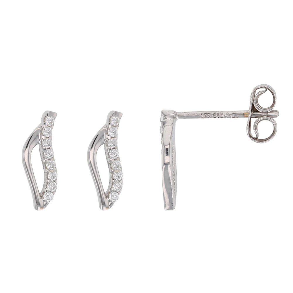 Boucles d'oreilles en Or blanc 375/1000e sertis d'oxydes (393434)