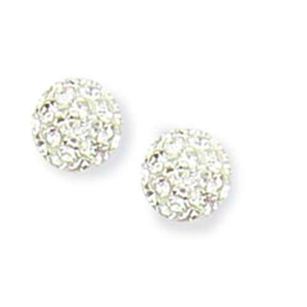 Boucles d'oreilles plaqué or crystal blanc  - (101902)