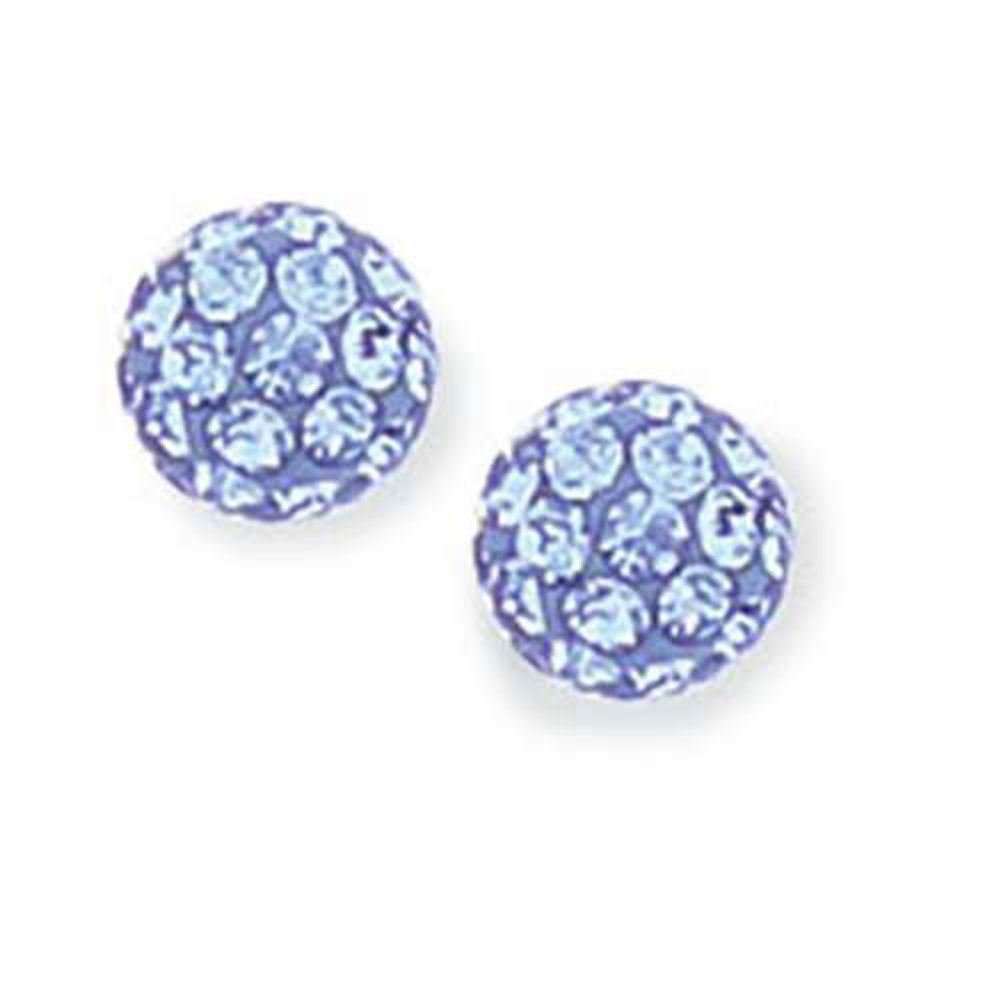 Boucles d'oreilles plaqué or crystal bleu - (101904)