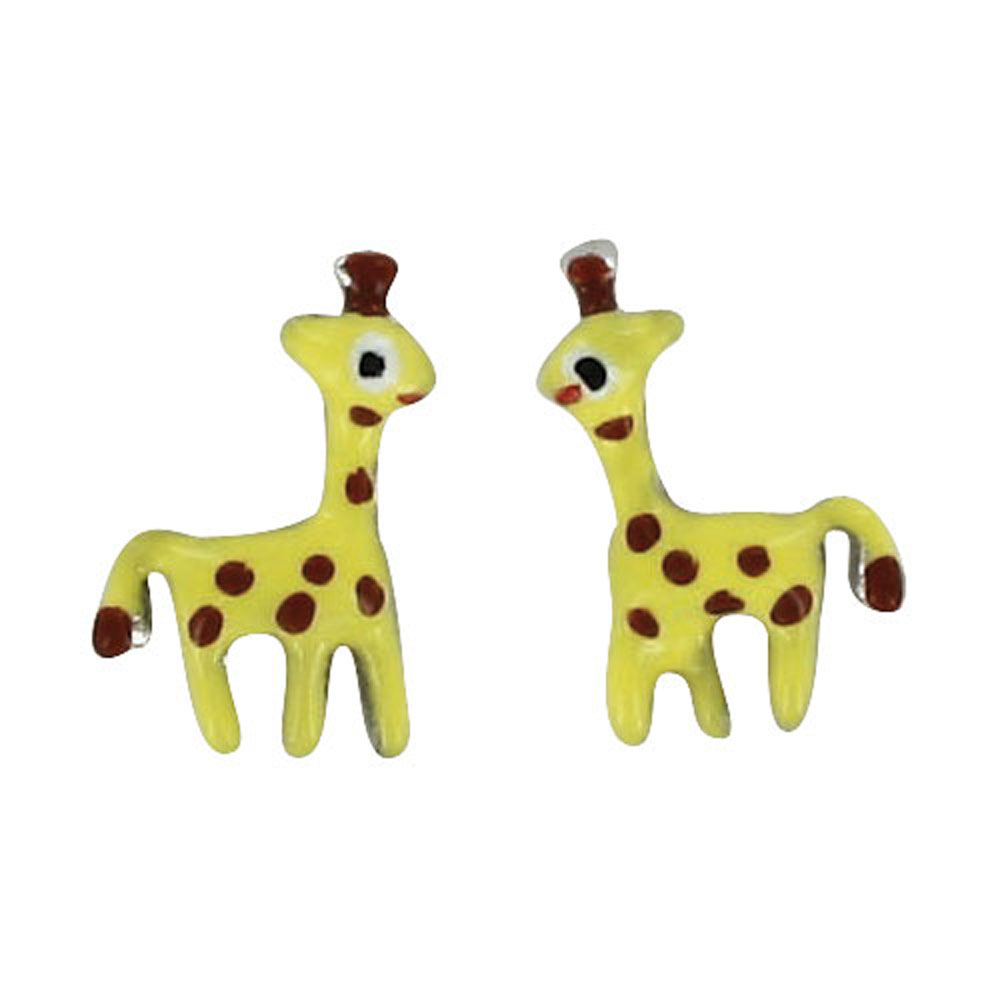 Boucles d'oreilles émail argent 925/1000 rhodié - Jaune  - Enfant