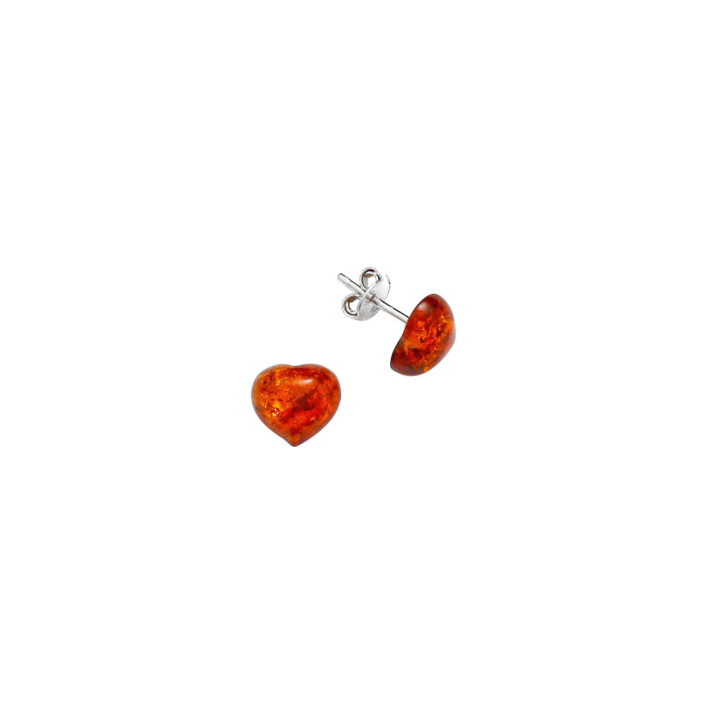 Boucles d'oreilles argent 925/1000e ambre