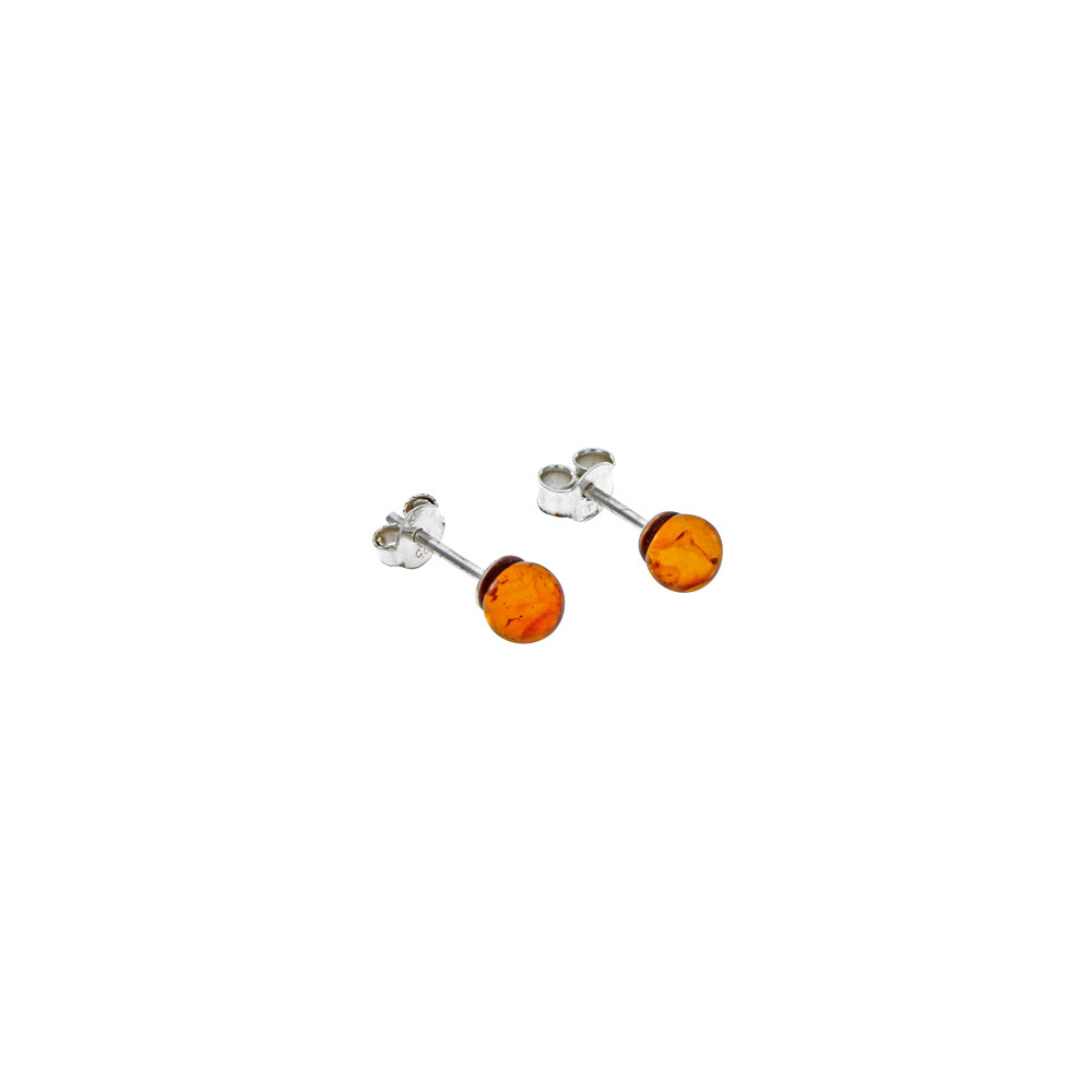 Boucles d'oreilles argent 925/1000e ambre