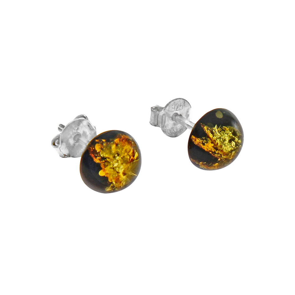 Boucles d'oreilles argent 925/1000e ambre