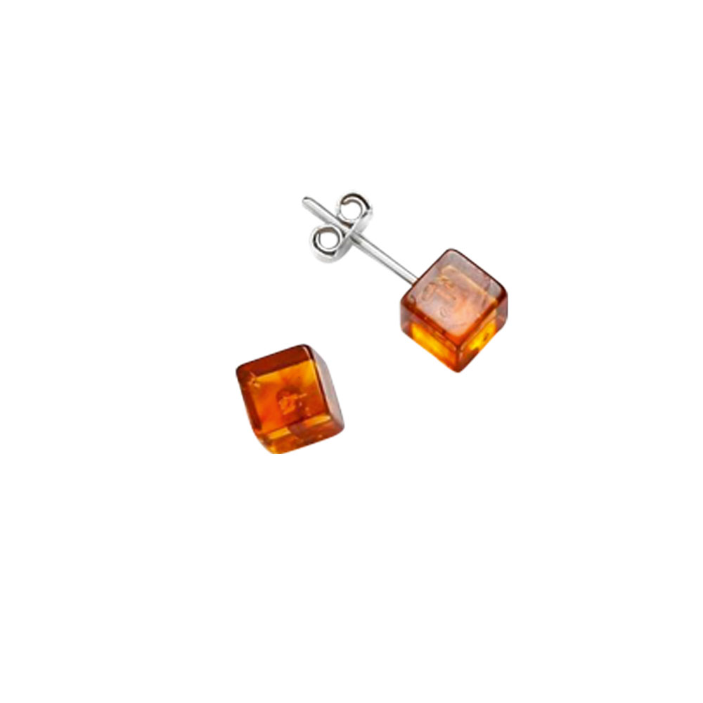 Boucles d'oreilles argent 925/1000e ambre