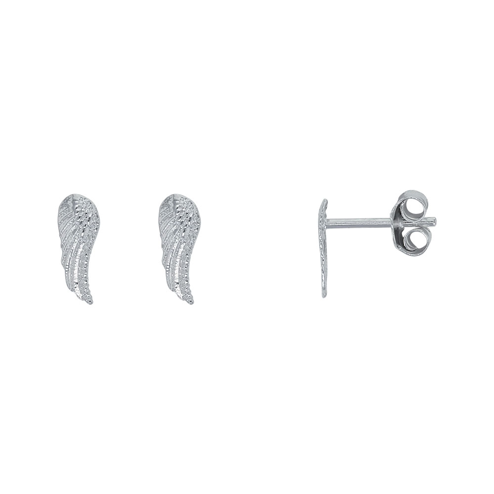 Boucles d'oreilles puces 'Aile' en argent 925/1000