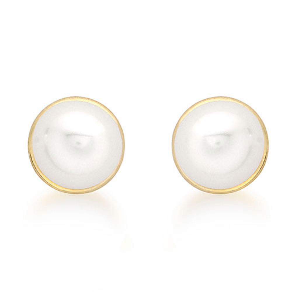 Boucle d'oreilles or jaune 375/1000e et perle d'eau douce