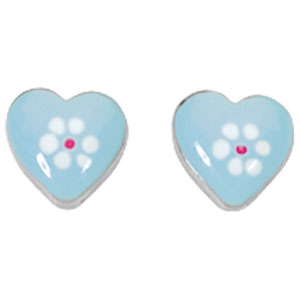 Boucles d'oreilles argent et émail - Enfant