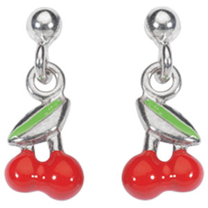 Boucles d'oreilles argent et émail - Enfant