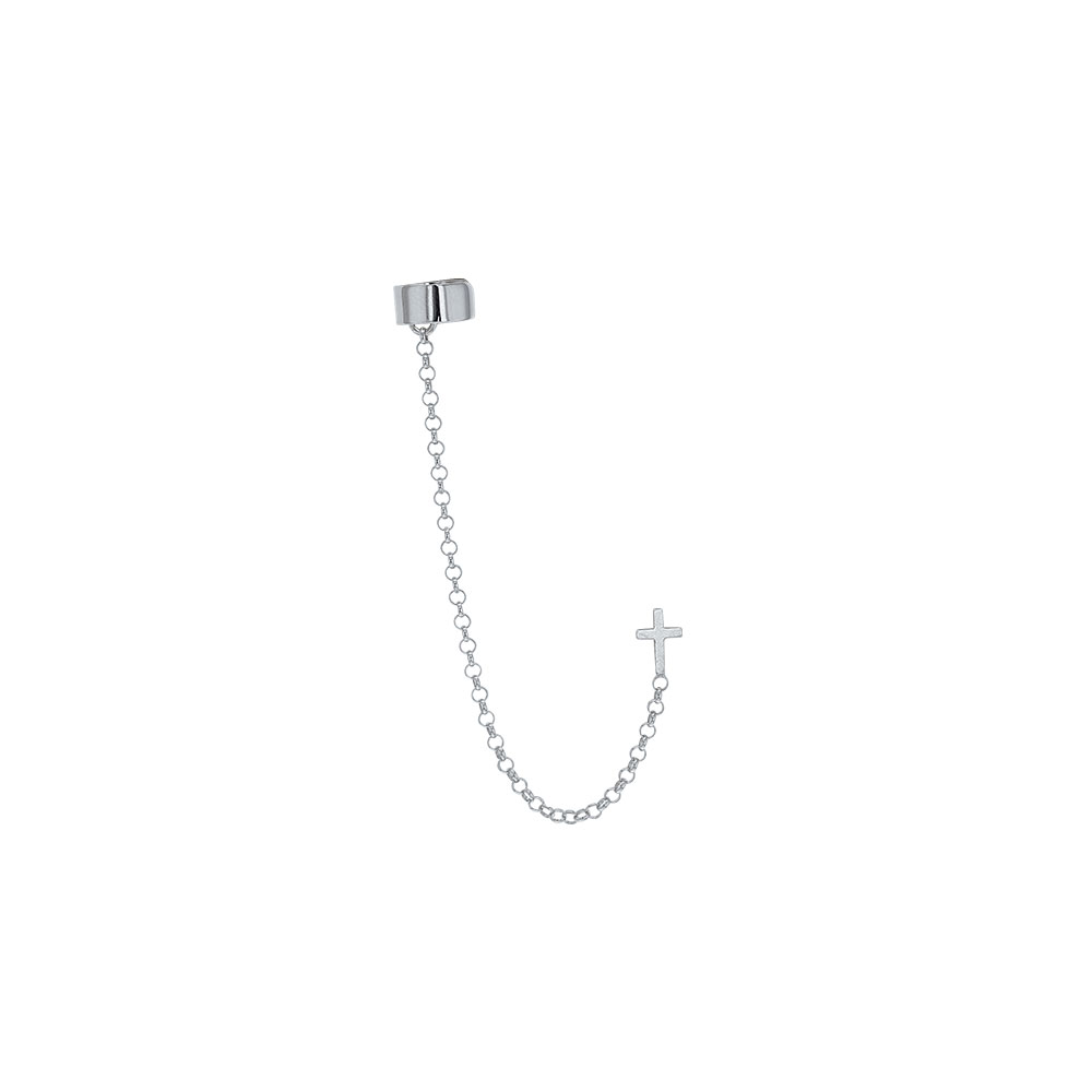 Chaîne d'oreilles, éléments croix en argent 925/1000 rhodié