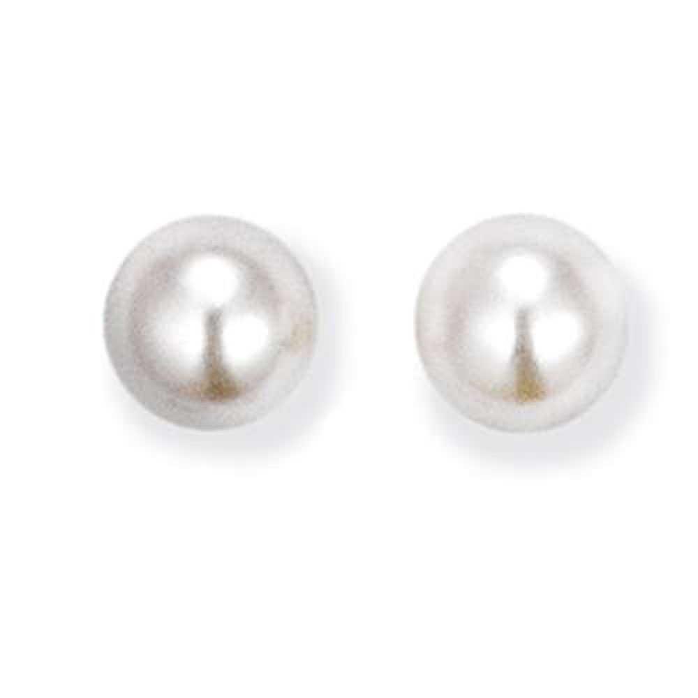 Boucles d'oreilles argent 925/1000e perles d'imitations blanches 8mm (0,40 g) 