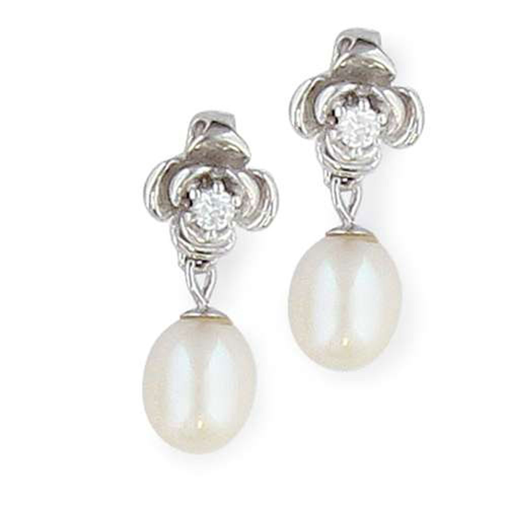 Boucles d'oreilles argent 925/1000e perle OZ (2,72 g) - (101587)