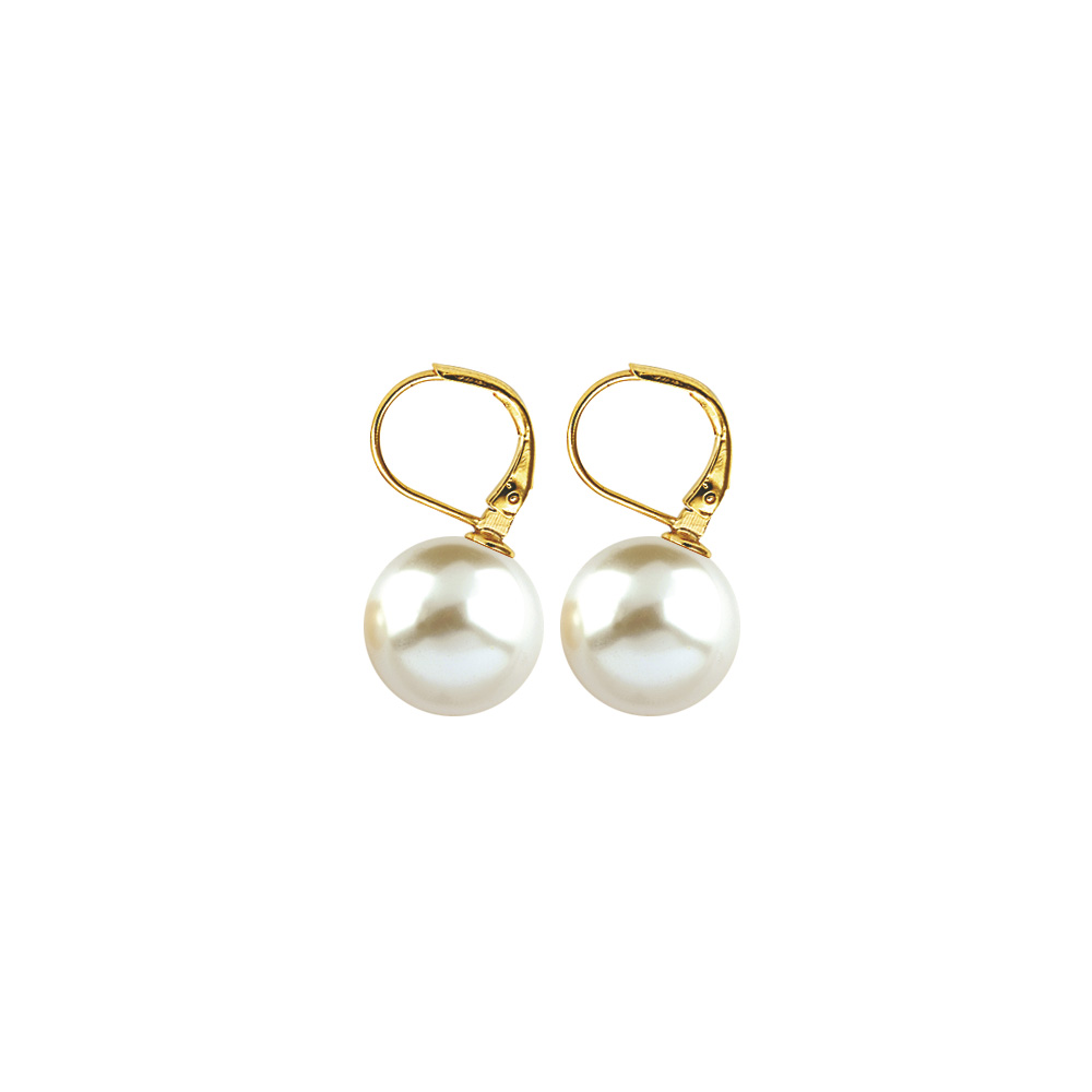 Boucles d'oreilles perles fantaisie - Blanches