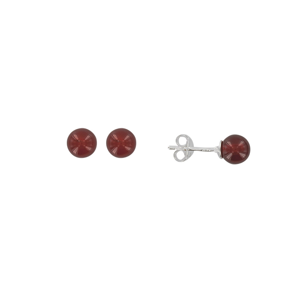 Boucles d'oreilles argent rhodié 925/1000e - Rouges