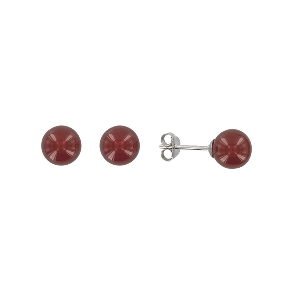 Boucles d'oreilles argent rhodié 925/1000e - Rouges