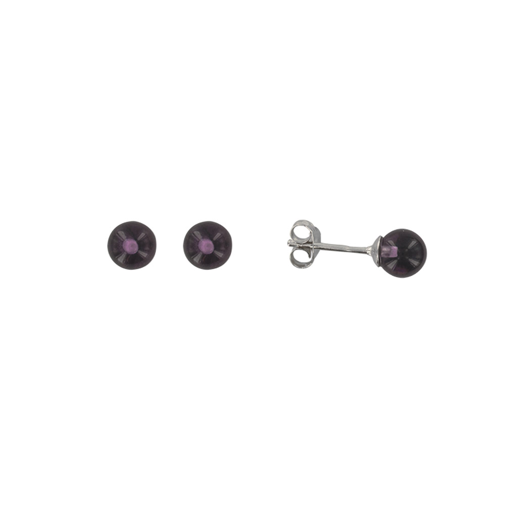 Boucles d'oreilles argent rhodié 925/1000e - Violettes