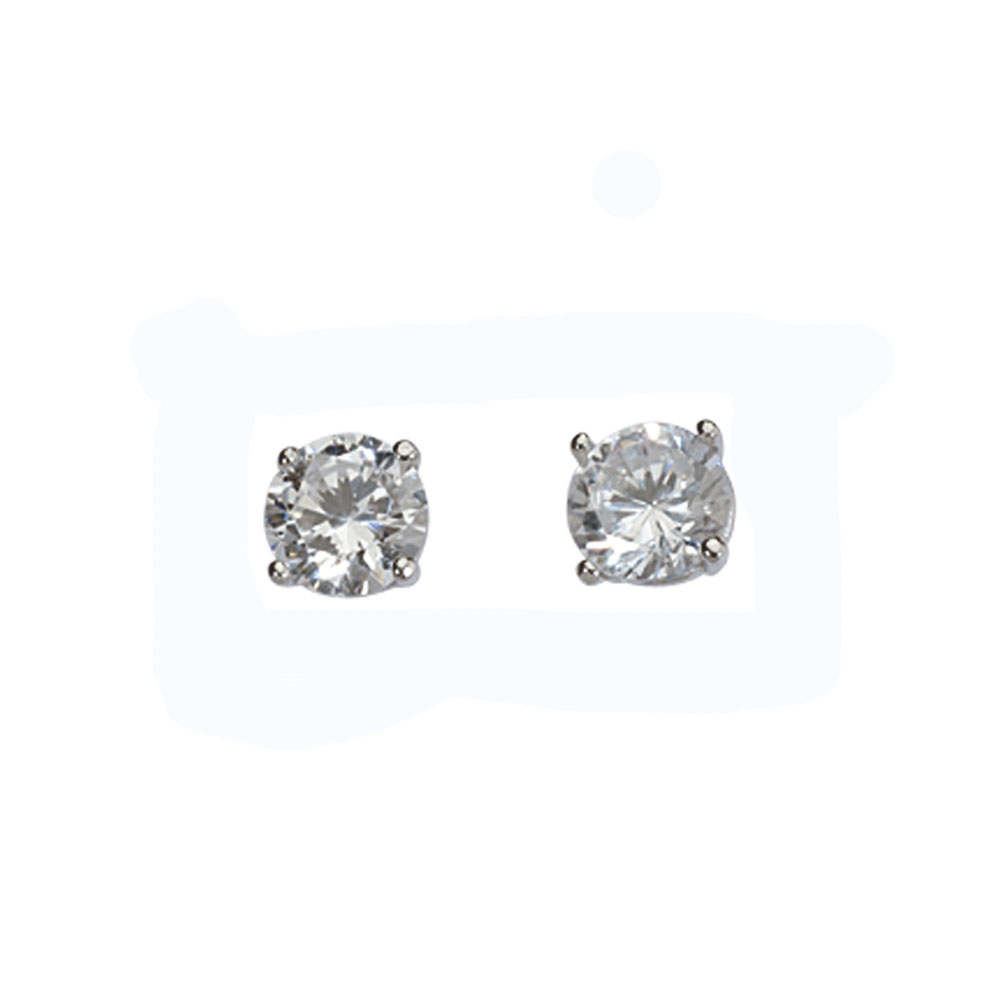 Boucles d'oreilles argent rhodié 925/1000e et Oxyde de Zirconium