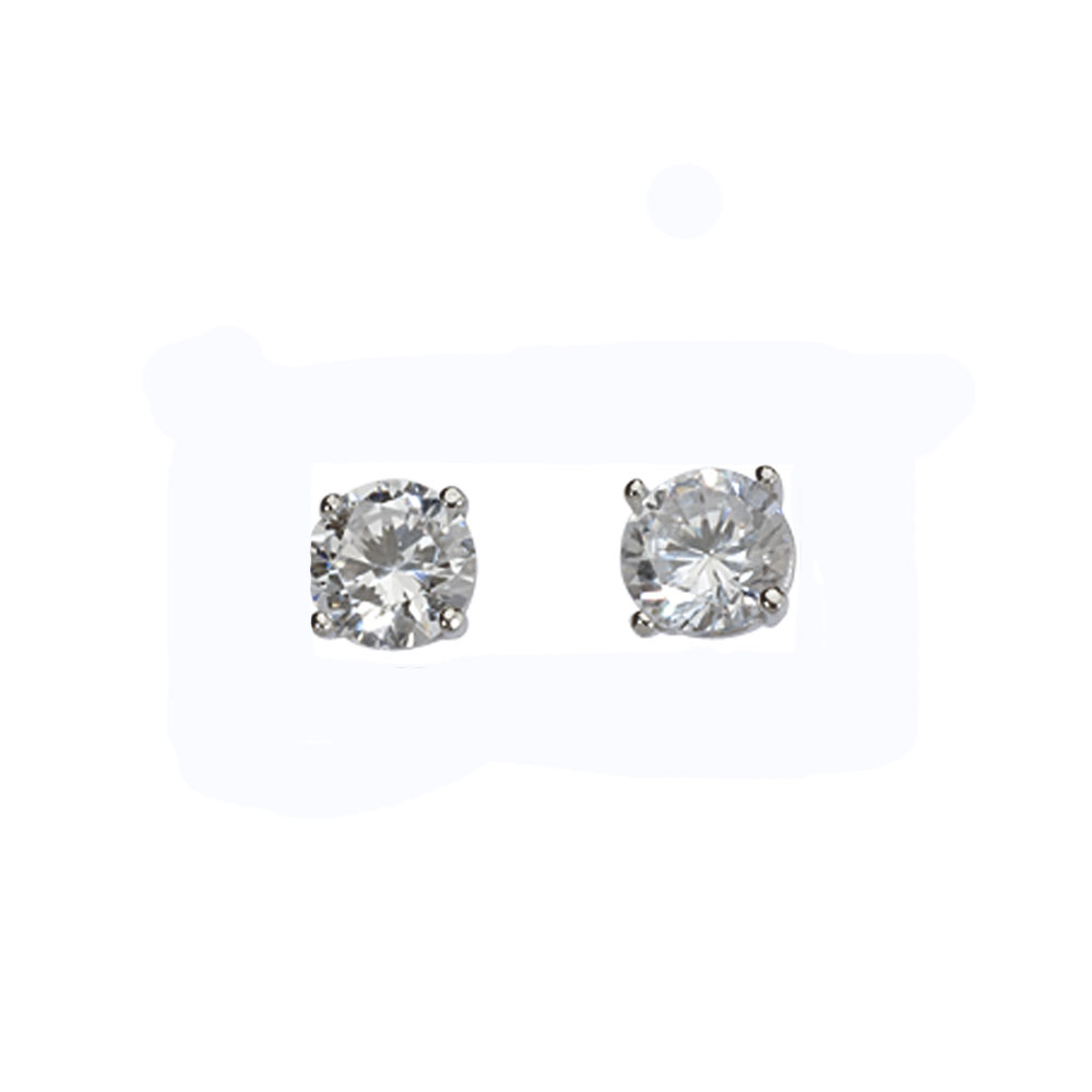 Boucles d'oreilles argent rhodié 925/1000e et Oxyde de Zirconium